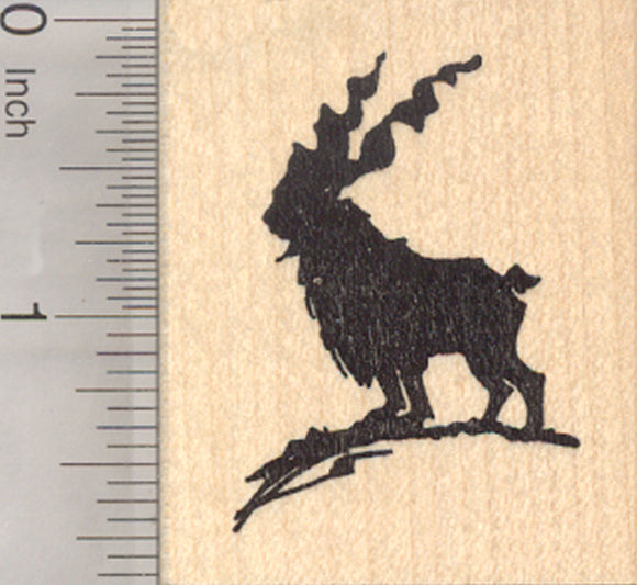 Markhor Rubber Stamp, Wild Mountain Goat