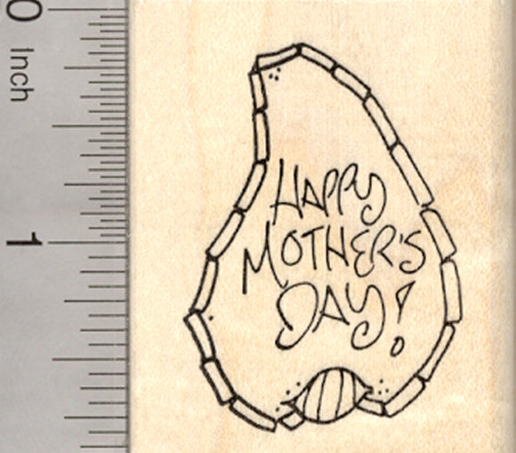 Happy Mother's Day Rubber Stamp, Macaroni Necklace from Child