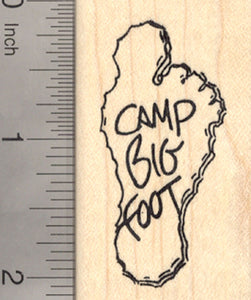 Camp Bigfoot Rubber Stamp, Footprint, Yeti, Sasquatch, Folklore