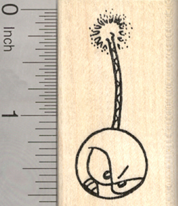 Fireworks Rubber Stamp, 4th of July, Firecracker with a Face