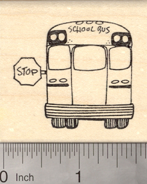 School Bus Rubber Stamp