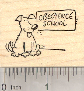 Obedience School Dog Rubber Stamp