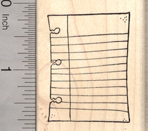 Notebook Paper Rubber Stamp, Back to School Series