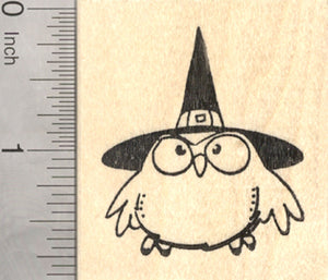 Halloween Owl Witch Rubber Stamp