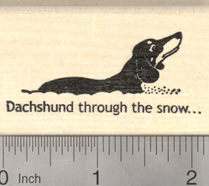 Dachshund in Snow Rubber Stamp, Winter Holiday, Christmas