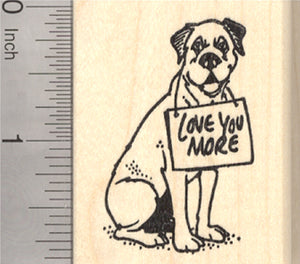 Loving Dog Rubber Stamp, Valentine's Day, Mastiff, Large Breed