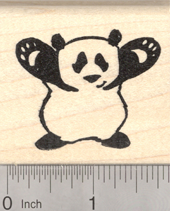 Giant Panda Rubber Stamp, Bear Hug Pose