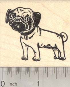 Pug Dog Rubber Stamp