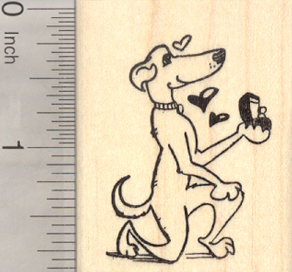 Dog Wedding Proposal Rubber Stamp, Ring Bearer