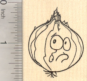 Crying Onion Rubber Stamp