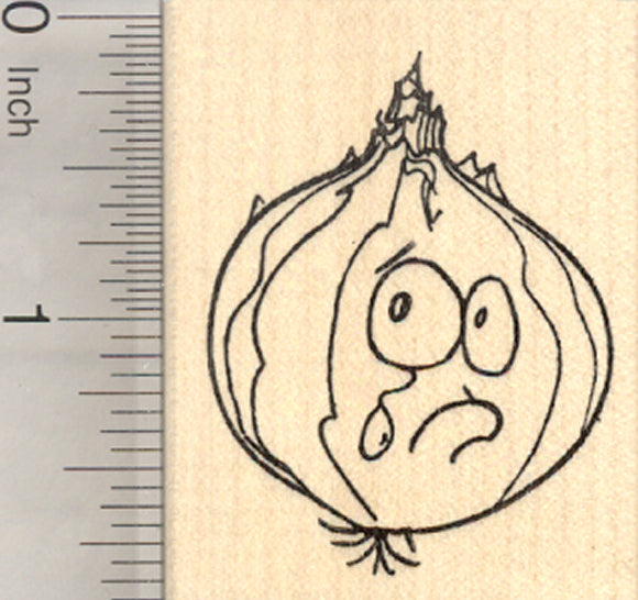 Crying Onion Rubber Stamp