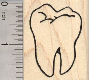 Large Tooth Rubber Stamp, Dental, Dentist, Molar