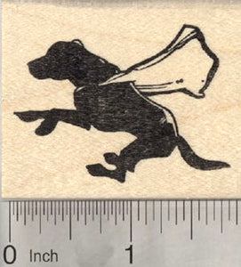 Black Labrador Retriever Rubber Stamp, Flying Super Hero with Cape