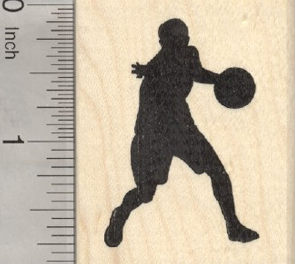 Girl Basketball Player Rubber Stamp