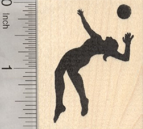 Volleyball Player Rubber Stamp