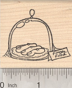 Halloween Rubber Stamp, Finger Food, Ghoulish Food Under Glass