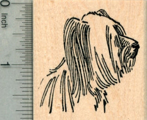 Skye Terrier Rubber Stamp, Dog Portrait