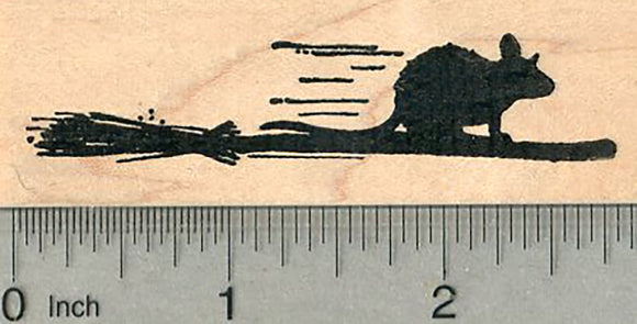 Rat Witch Rubber Stamp, Halloween Series