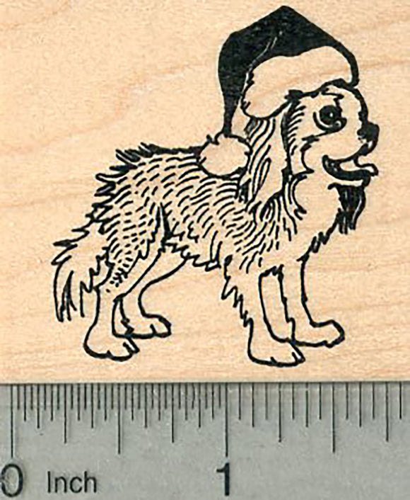 Christmas Cavalier King Charles Spaniel Rubber Stamp