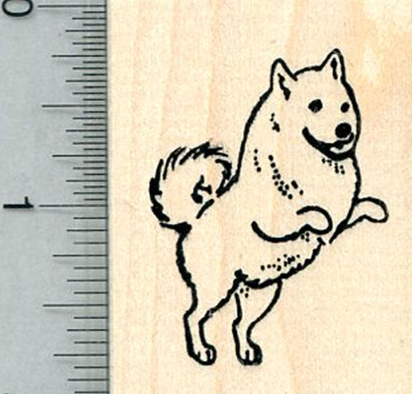 Eskimo Dog Rubber Stamp, on Hind Legs