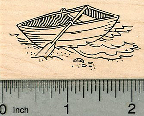 Dinghy Rubber Stamp, Row Boat, Nautical Travel Series