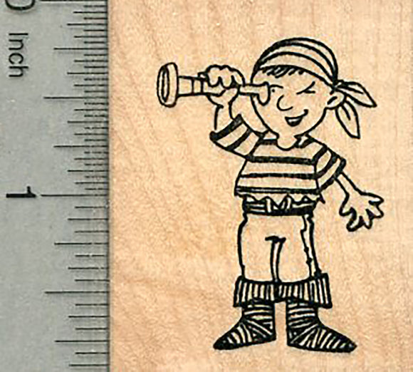 Boy Pirate Rubber Stamp, Birthday Series