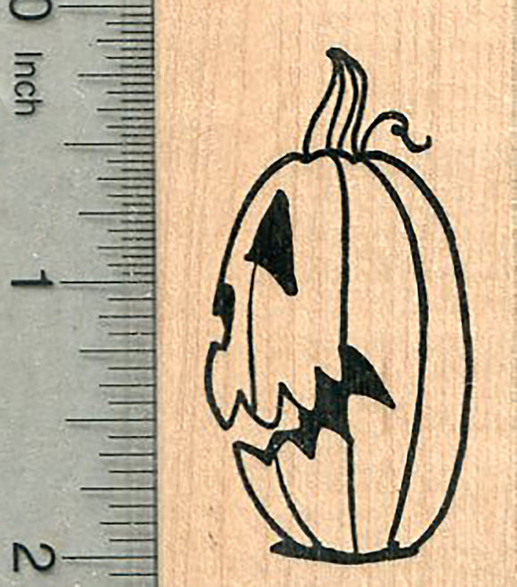 Halloween Pumpkin Rubber Stamp, Jack O Lantern