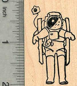 Astronaut Rubber Stamp, in Space Suit with Camera
