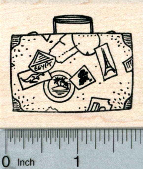Traveler's Luggage Rubber Stamp, Vintage Suitcase