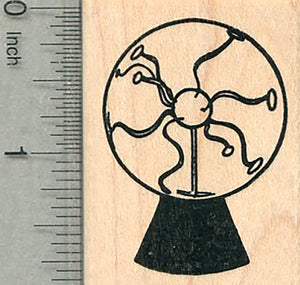 Tesla Ball Rubber Stamp, Science Series