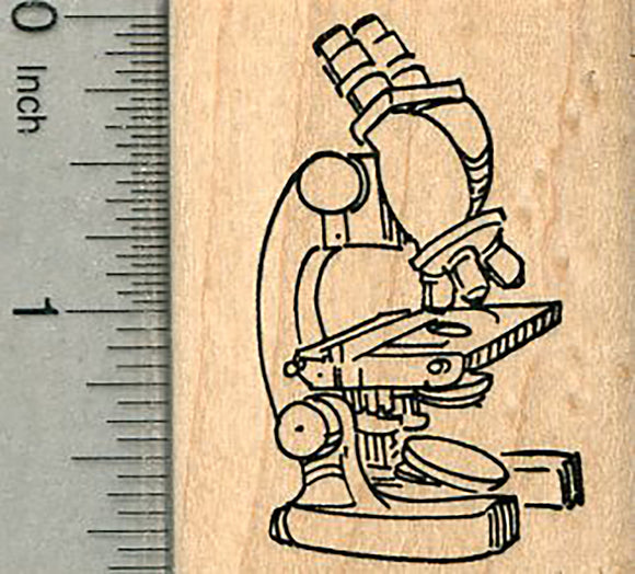 Microscope Rubber Stamp, Science Series