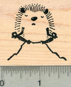 Meditating Hedgehog Rubber Stamp, Yoga Series