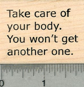 Healthy Living Rubber Stamp, Take care of your body
