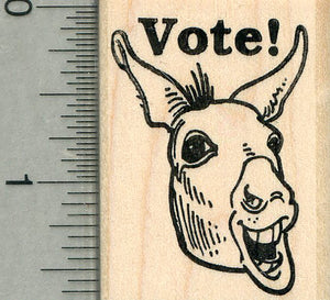 Vote Rubber Stamp, with Donkey Head, Voting Series