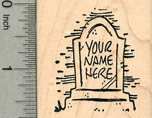 Halloween Tombstone Rubber Stamp, Your Name Here (Not Customizable)