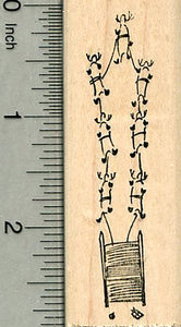 Christmas Santa Rubber Stamp, Santa's Sleigh as Seen from Below