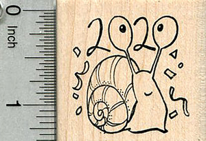 2020 Snail Rubber Stamp, New Year's Eve Series
