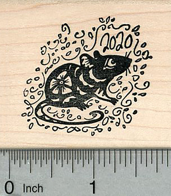 2020 Rat Rubber Stamp, Chinese New Year