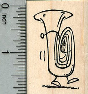 Tuba Rubber Stamp, with Feet, Orchestra Music Series