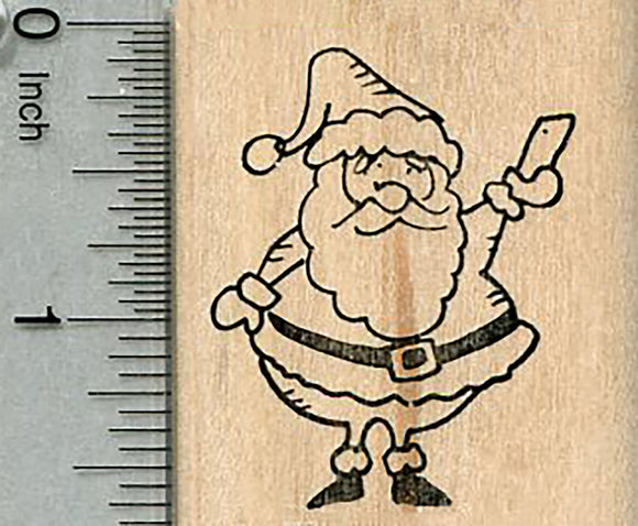 Santa Selfie Rubber Stamp, Christmas Humor Series