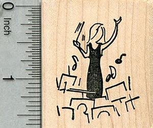 Female Conductor Rubber Stamp, Orchestra Music Series