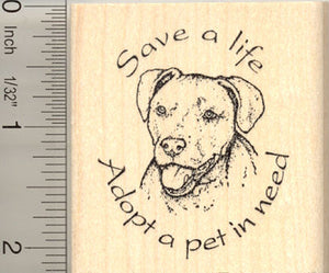 Save a Life, Adopt a pet (Fritz) Rubber Stamp