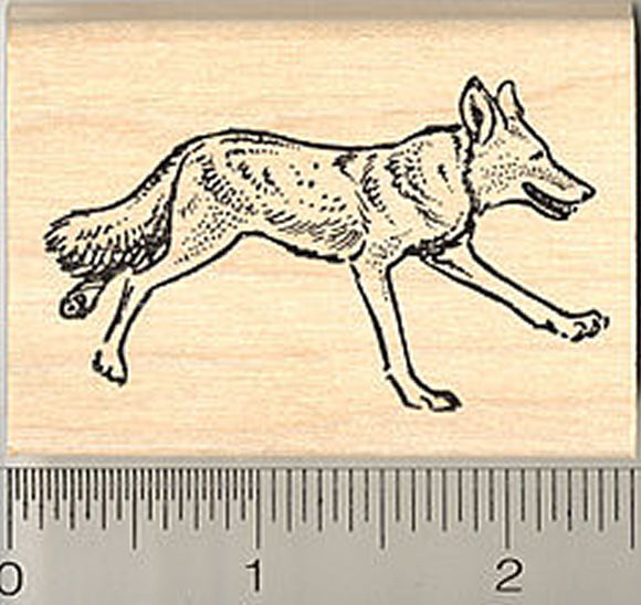 Coyote Running Rubber Stamp