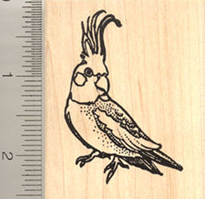 Cockatiel Rubber Stamp