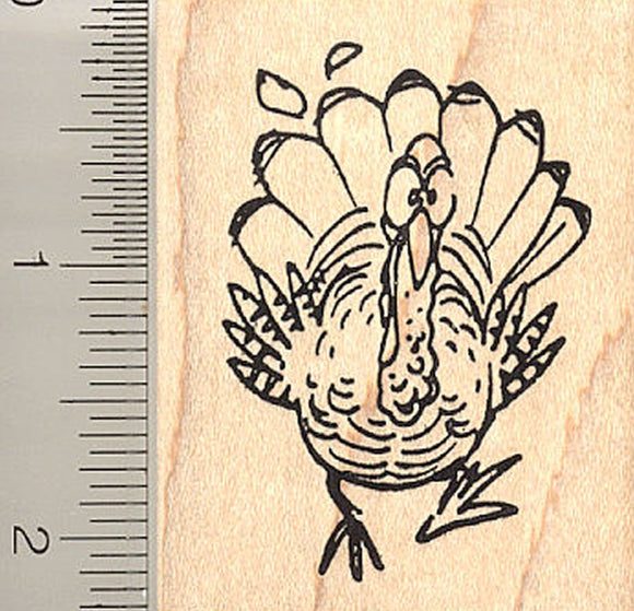 Fleet Footed Turkey Rubber Stamp, Thanksgiving