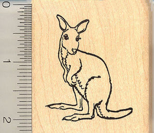 Large Wallaby Rubber Stamp