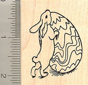 Rabbit with Large Easter Egg Rubber Stamp