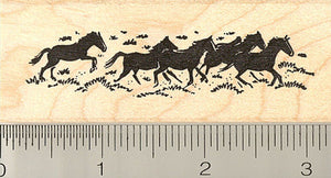 Herd of Running Horses Rubber Stamp