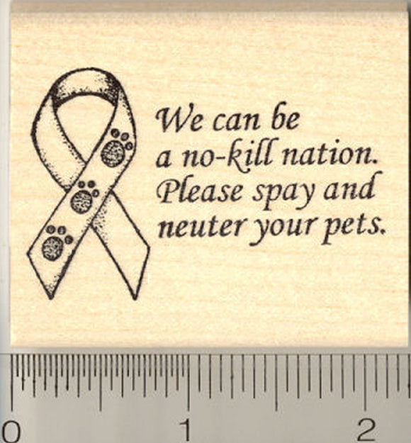 Animal Welfare Ribbon Rubber Stamp, Spay and Neuter