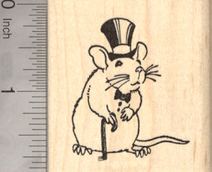 Dapper Rat Rubber Stamp